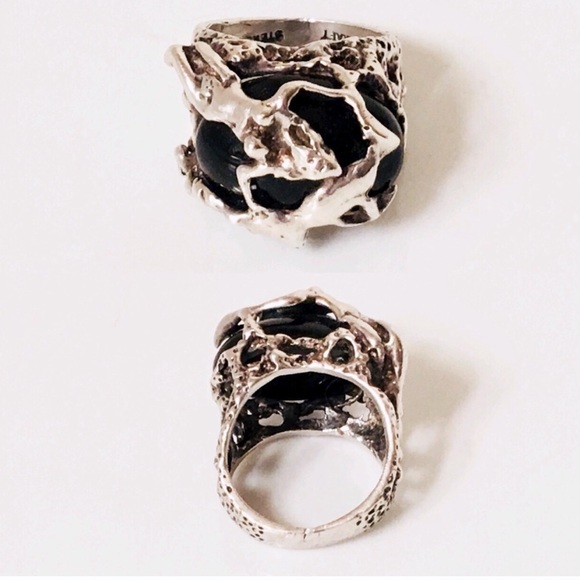 Sterling Nude Figures Brutalist Organic Art Ring - Picture 4 of 7